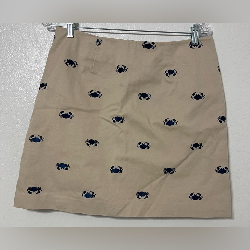 Lilly Pulitzer Crab Print Skirt Size 8 Coastal Preppy Beach Nautical Mini Skirt